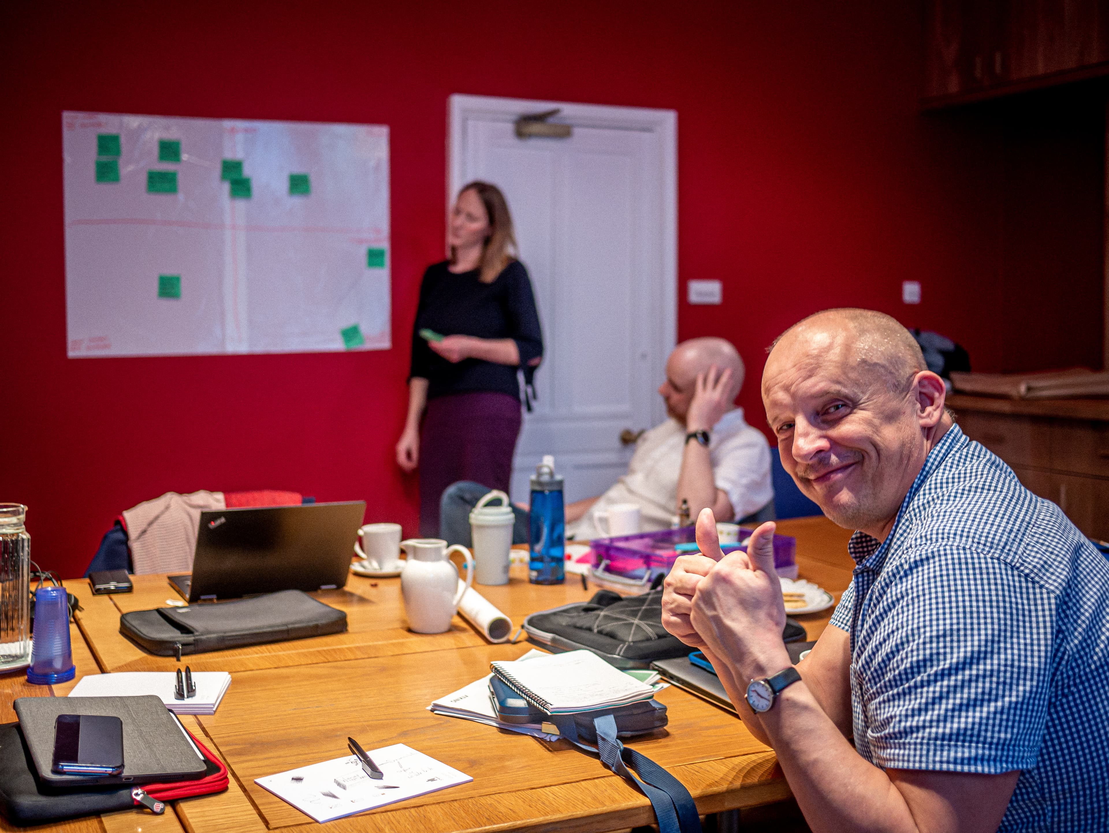 image of workshop with thumbs up